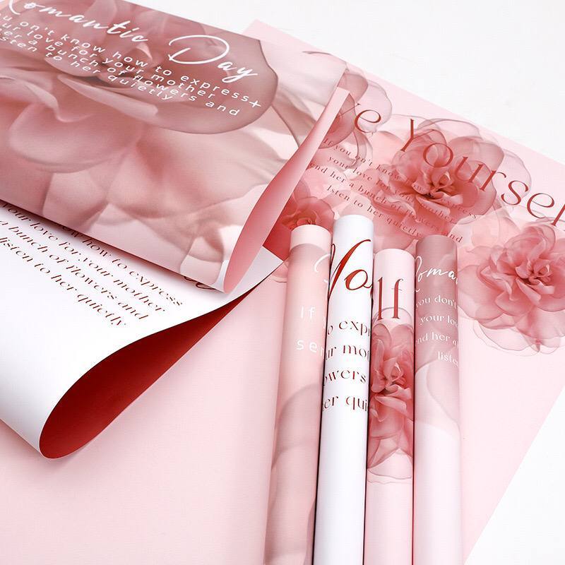 

10Lembar Cellophane Mother's Day/ Wrapping Buket / Kertas Buket Tulisan Love