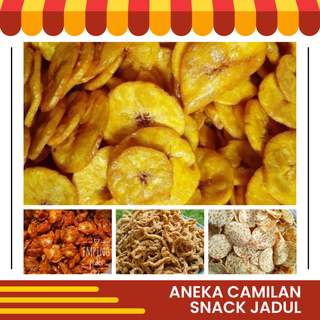 

Keripik Pisang Koin Manis Bulat Keripik Tempe Sagu Usus Ayam Gurih Renyah Emping Melinjo Pedas Manis