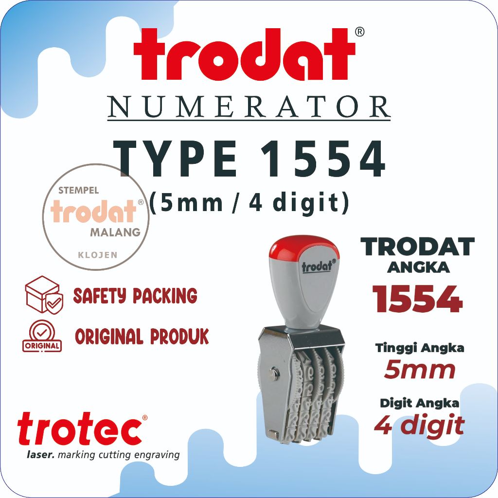 

Stempel Trodat 1554 (5mm 4digit) | STEMPEL TRODAT NUMERATOR (ANGKA DAN SIMBOL BISA DIPUTAR)