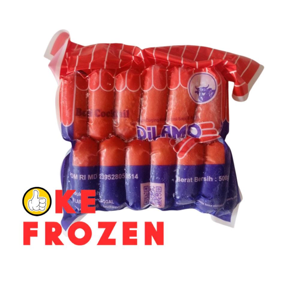 

DILAMO BEEF COCKTAIL MERAH 500GR SOSIS SAPI MINI