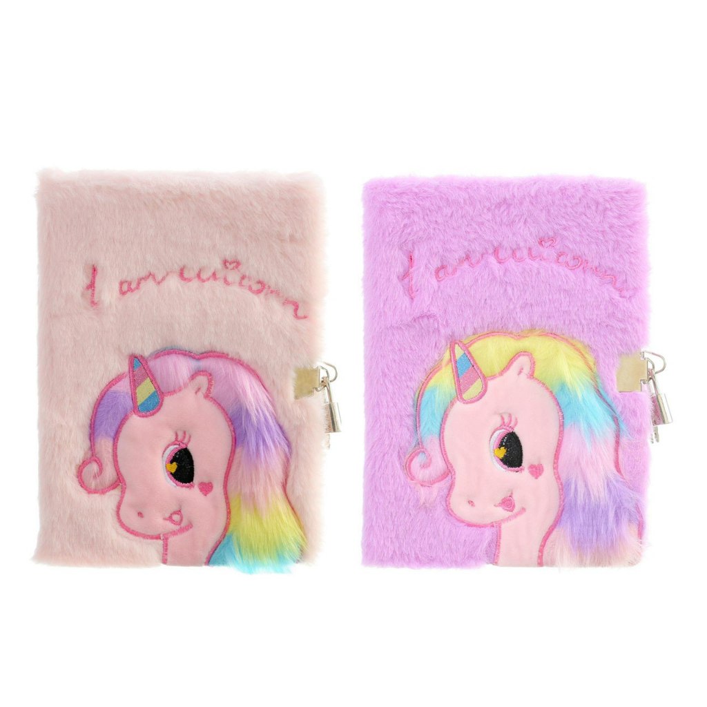 

BLINGBERRY Buku Tulis Agenda diary Unicorn Fur A5 Ada Gembok Notebook Bulu Unicorn Anak Berkualitas Kado Ultah Anak Keren