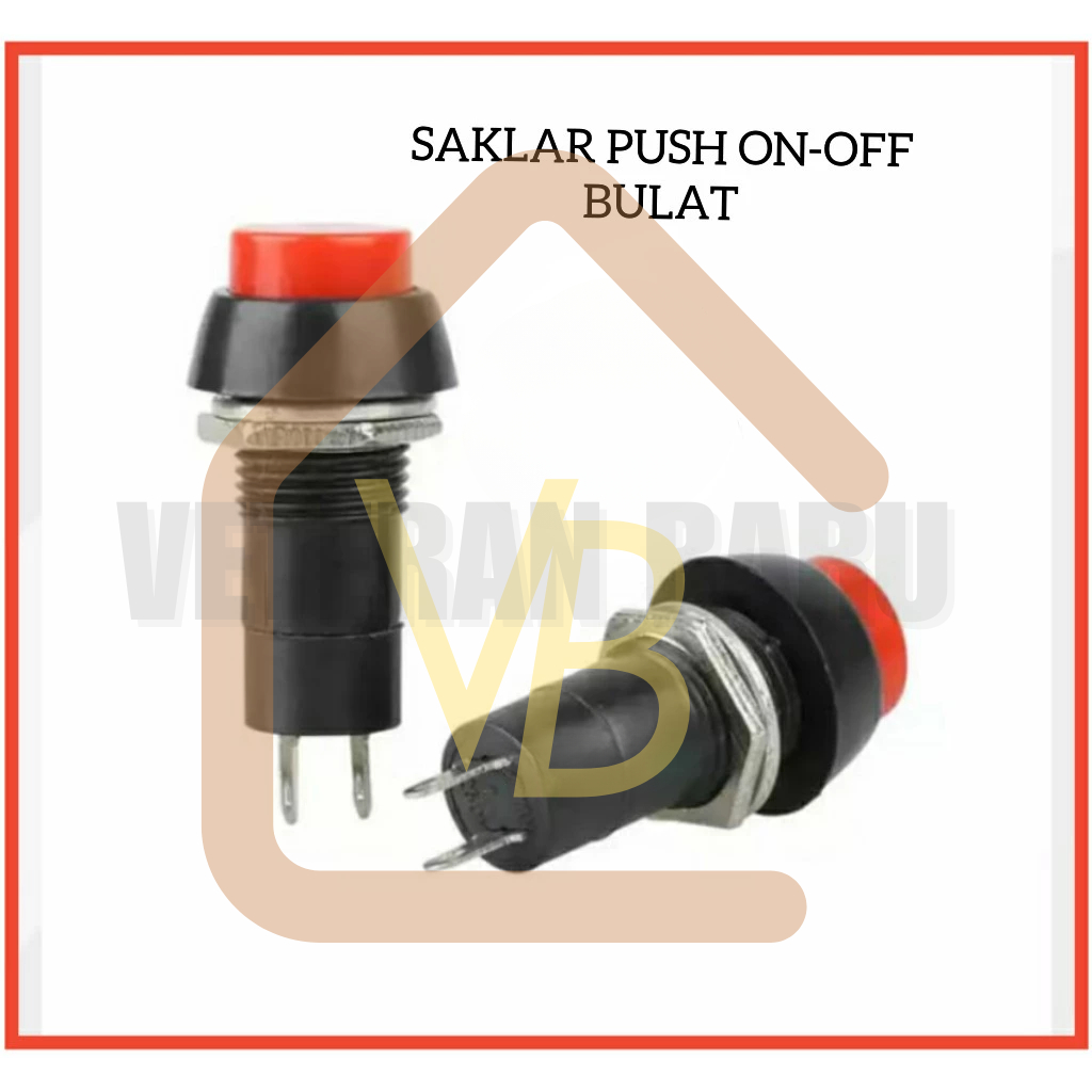 SAKLAR push switch on off bulat Kecil 2 Pin 2pin Tombol 2 Kaki