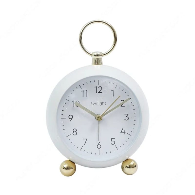 INFORMA TABLE CLOCK WHITE & CREAM // JAM ALARAM // JAM INFORMA