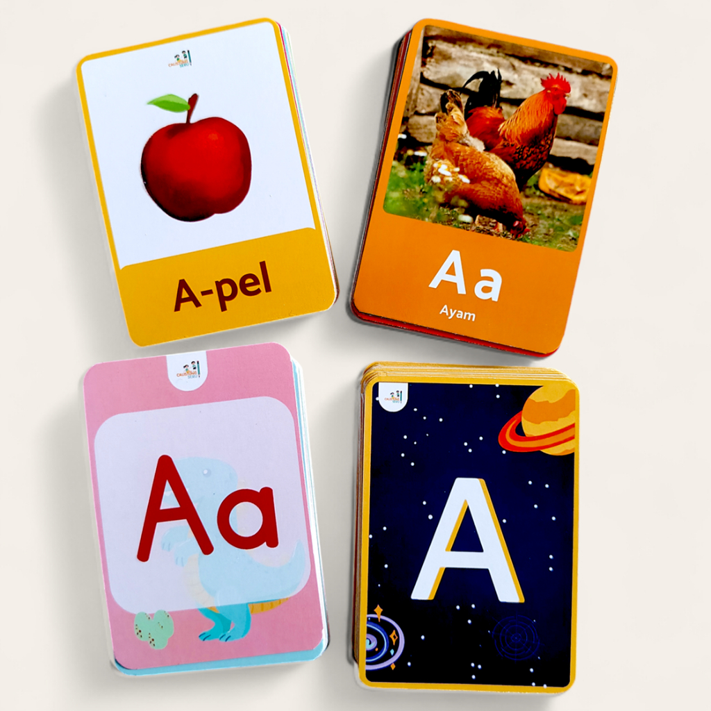 Flash Card Edukasi Anak - Huruf ABC, Angka, Hijaiyah, Kartu Belajar Membaca untuk Anak