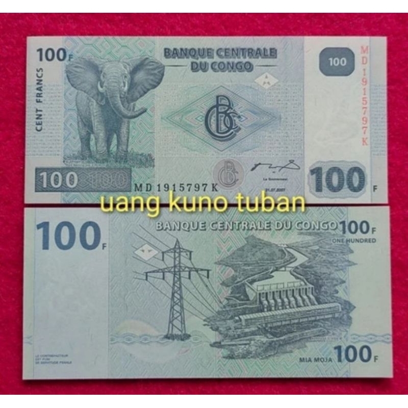 uang asing CONGO 100 FRANCS
