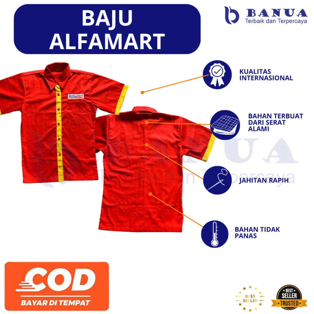 Baju Alfamart Wanita | Baju Alfamart Cewek | Baju Alfamart Merah | Baju Kerja | Kemeja  Alfamart
