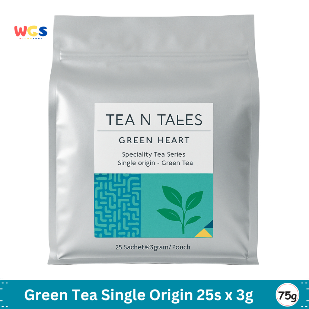 

Tea N Tales Green Heart Green Tea Single Origin (25 Sachet x 3g) – Teh Hijau Segar & Alami
