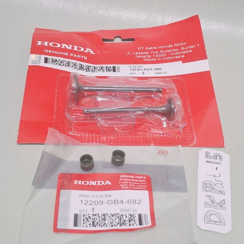 Klep set KVY payung klep set plus seal klep original Honda Beat Karbu Scoopy  Spacy Karbu Beat FI Re