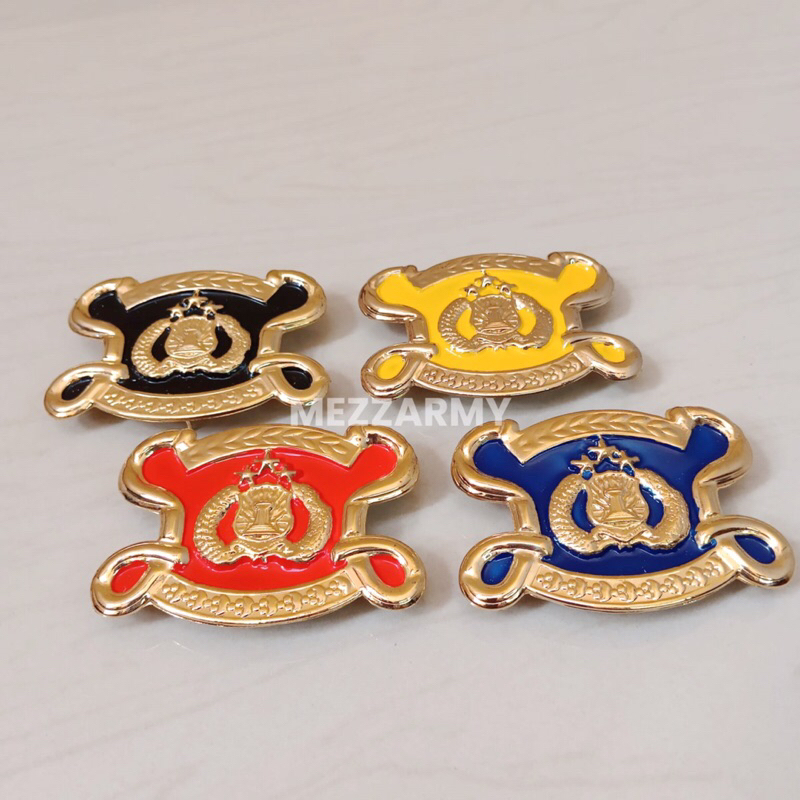PIN BARET POLRI PLAT KUNINGAN TEBAL