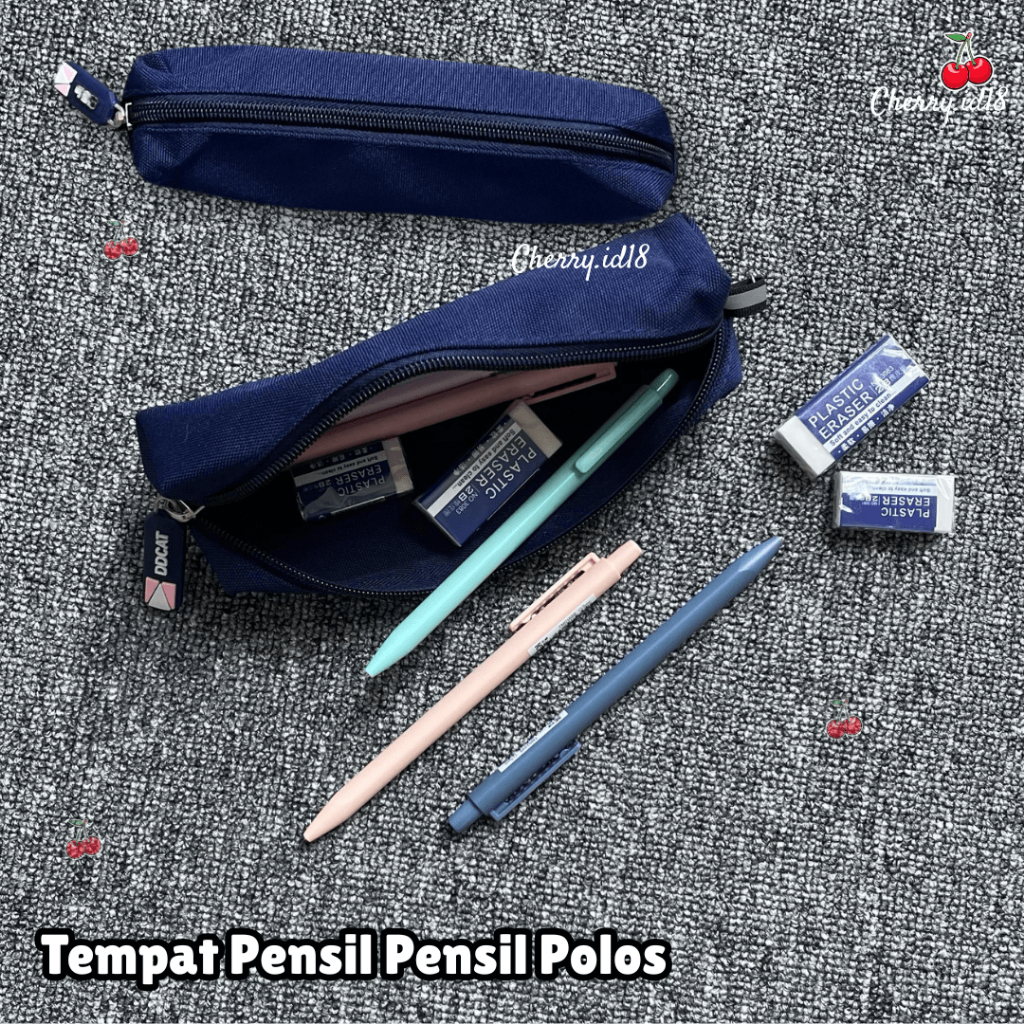 

Cherry COD Tempat Pensil Polos Resleting Bahan Oxford Tebal