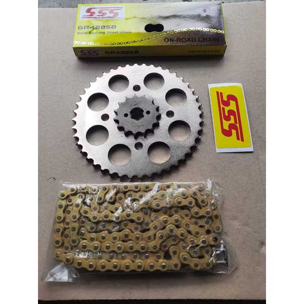 GEAR GIR SET SSS RACING RANTAI GOLD MERK NUI 428H RXZ SERIES SIZE KECIL 26T~33T UNTUK MOTOR ( FIZ-R 