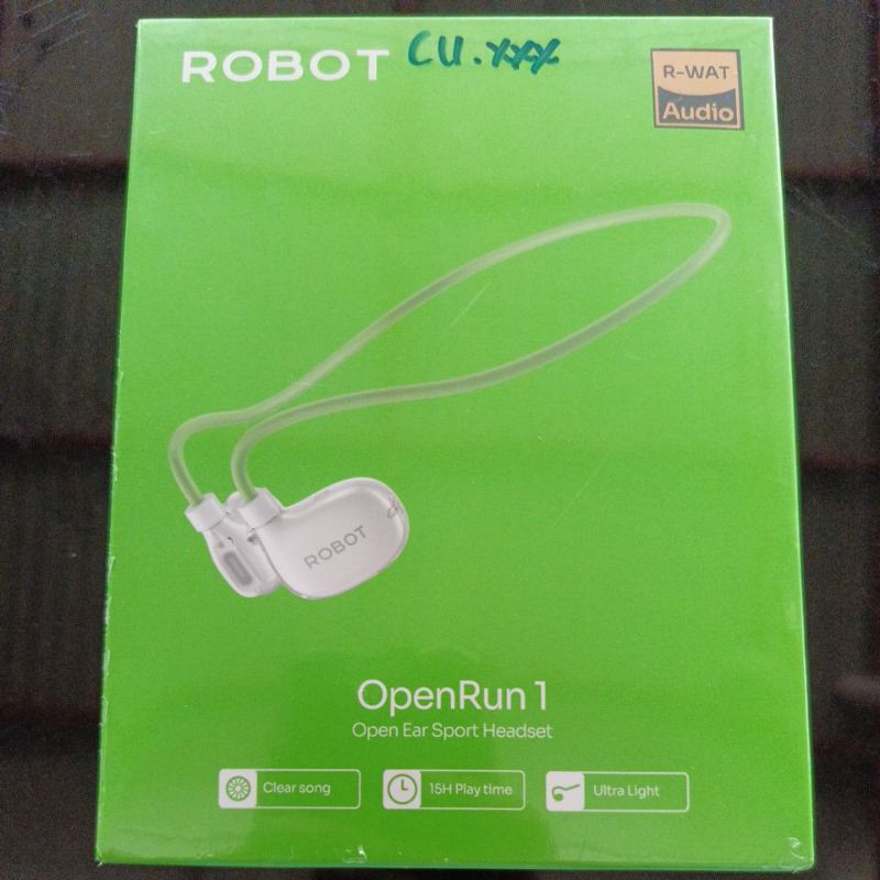 ROBOT Openrun 1 TWS Wireless Earphone - Putih/Hitam, Bluetooth 5.4, Baterai 16 Jam