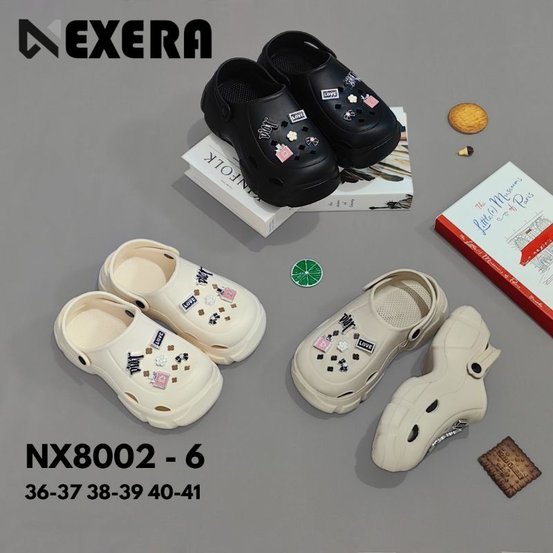 NX8002-6 Sandal Kodok Wedges Wanita Dewasa Jibbitz Dior