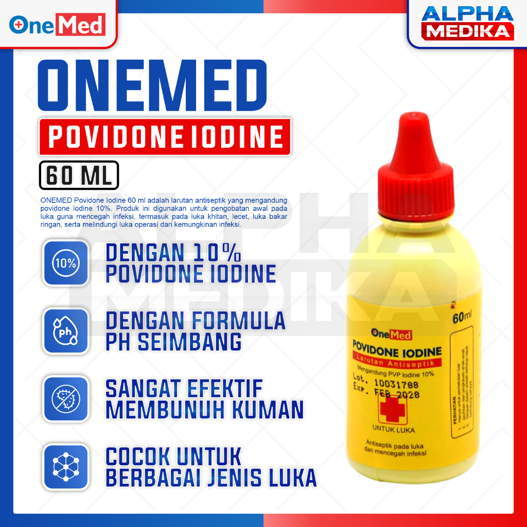 ONEMED - Povidone Iodine Onemed 60ml / Povidone Iodine 60ml / Obat Luka