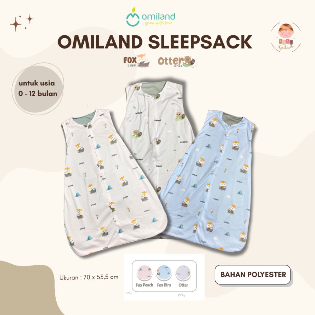 Omiland SleepSack / Kantong Tidur Bayi Lembut Fox Otter Series