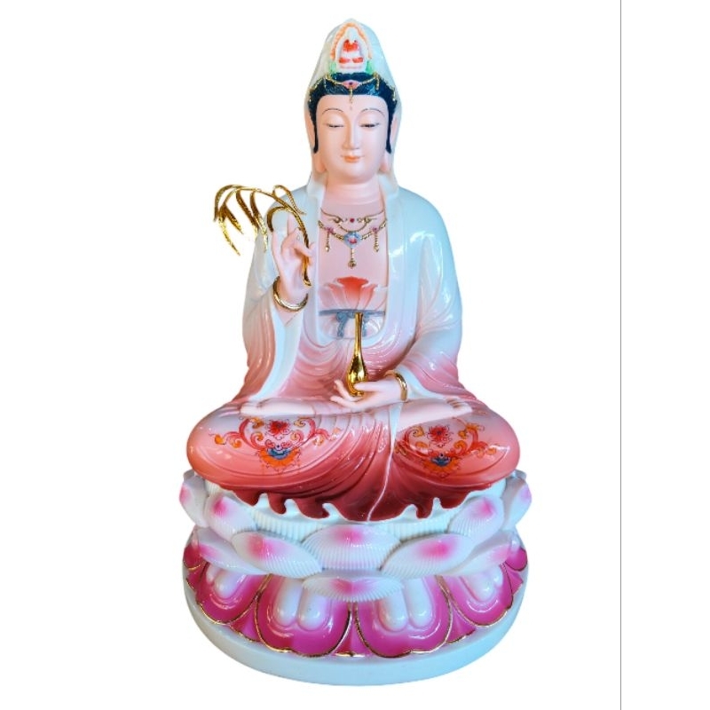 Patung dewi kwan im/kwan im/guan yin- sledang-merah-Mamer-12inch
