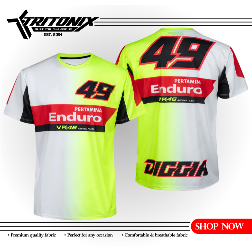 TRITONIX Tshirt Kaos Jersey Moto GP Diggia 49 Team Pertamina Enduro VR 46 Racing Team 2024 / 2025