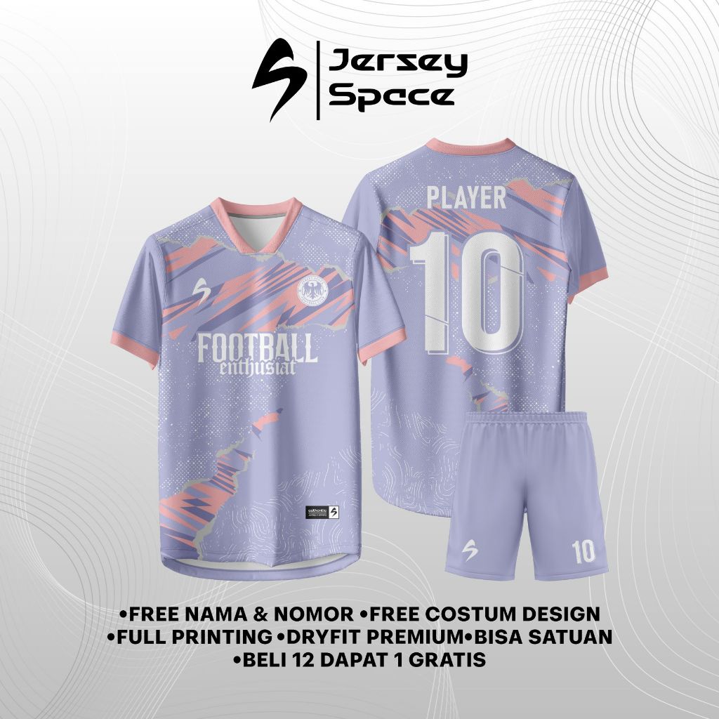 JS92 - Jersey Sepakbola Jersey Futsal Jersey Full Printing Free Costum Design Nama Logo Nomor