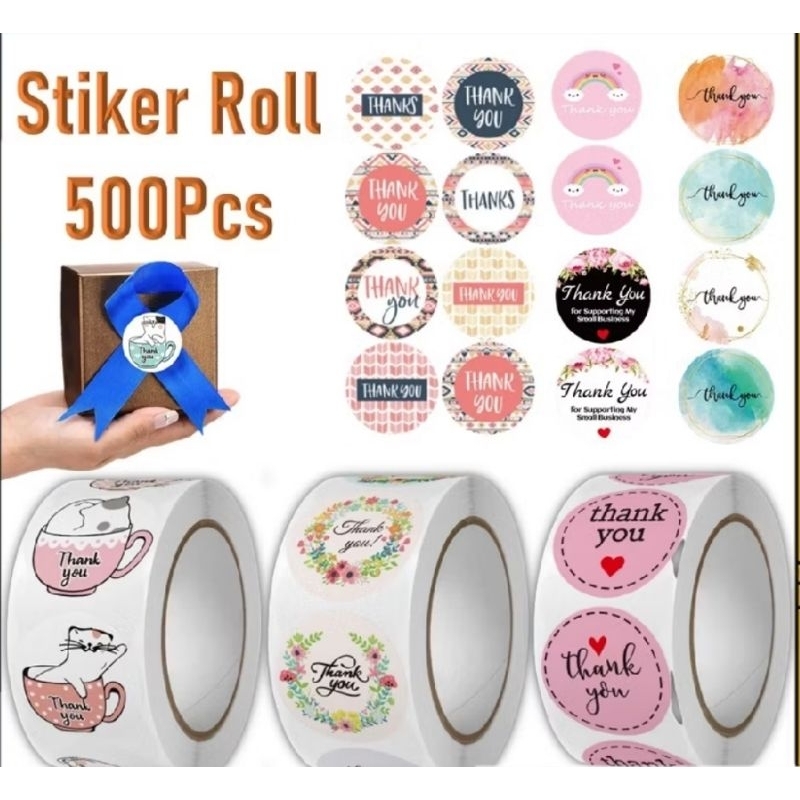 

Sticker Thank You Roll Isi 500 Pcs - Stiker Terima Kasih - Tempelan Ucapan Terimakasih Bulat 500pcs