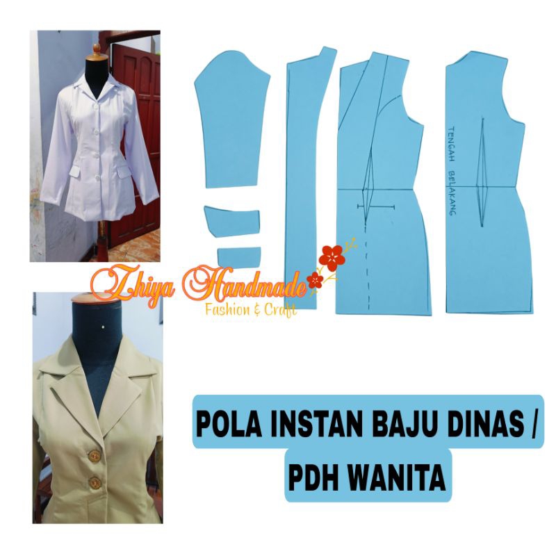 Pola instan baju Dinas Wanita (Bukan jual baju ya kak)