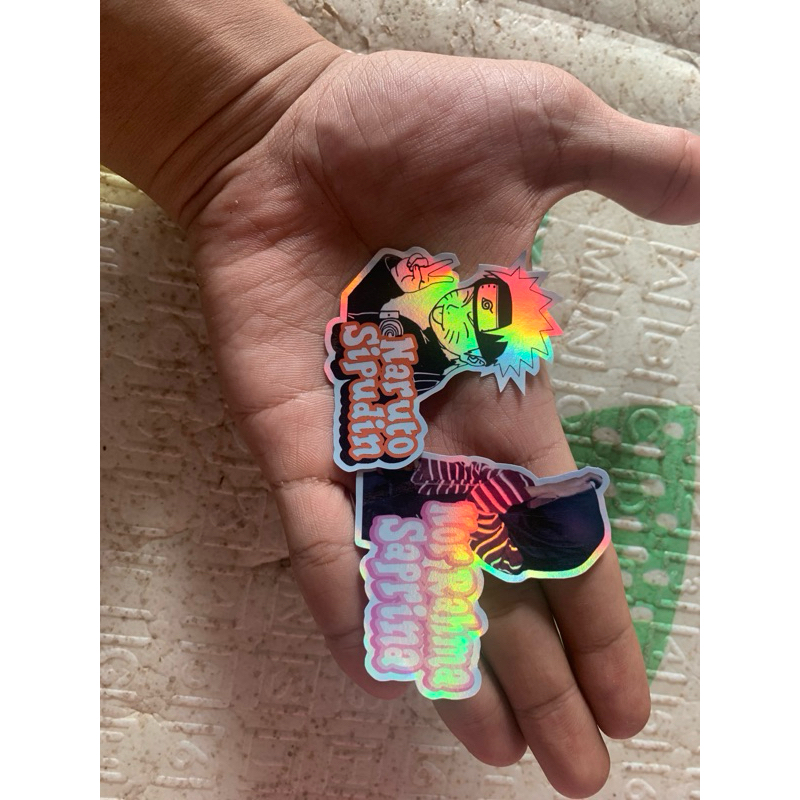 

stiker custom foto dan nama HOLOGRAM