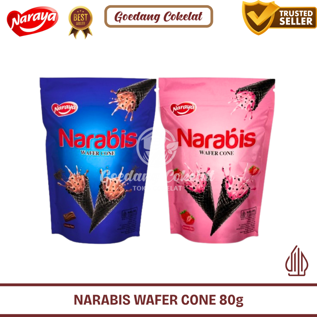 

Naraya Narabis Wafer Cone Cream Chocolate Strawberry Kemasan Bag 80g