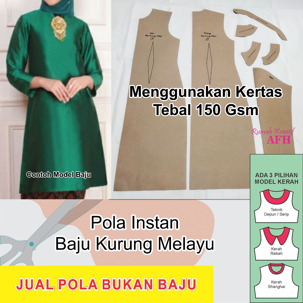 Pola Instan Pola Baju Kurung Melayu