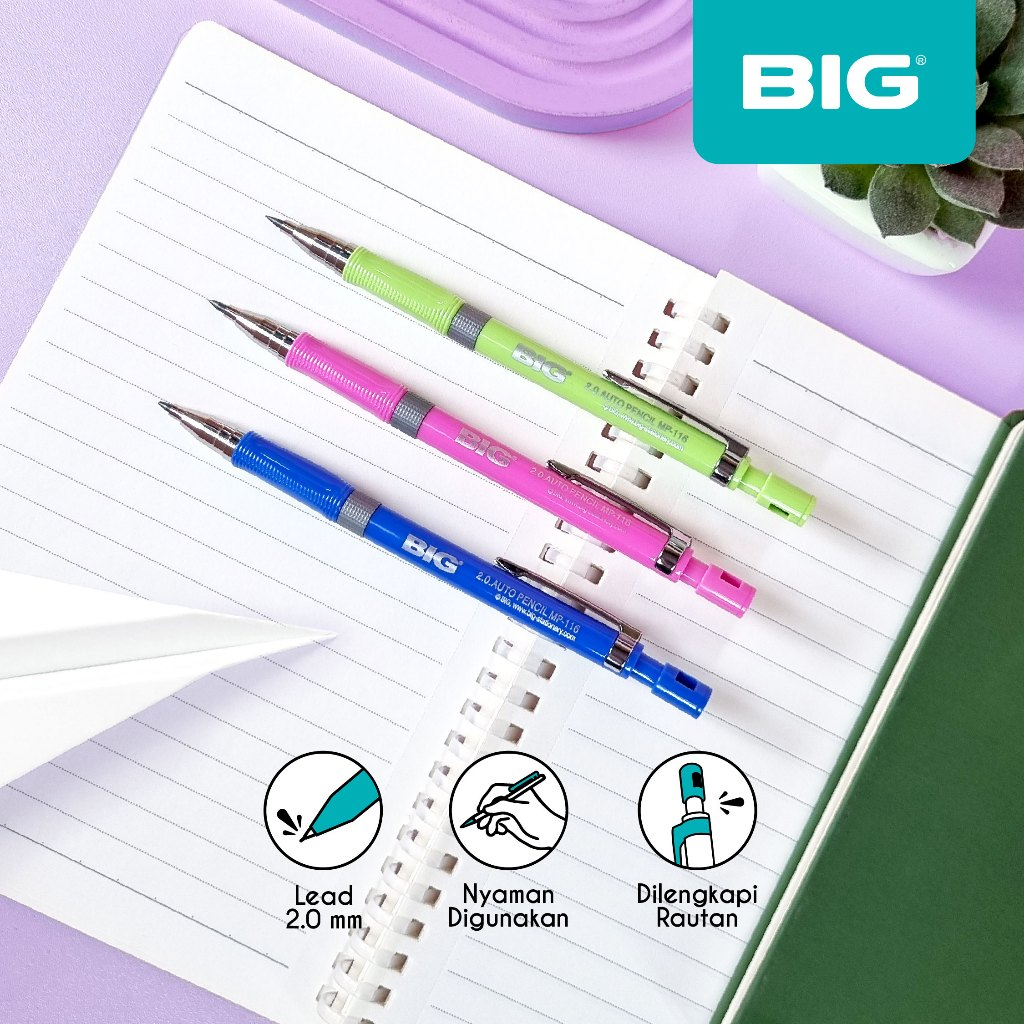 

BIG Mechanical Pencil 2.0mm MP-116 Pensil Mekanik BIG MP-116