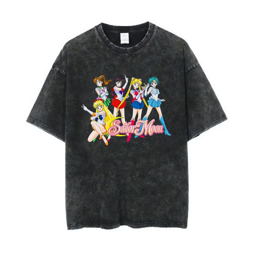 Psycho Crucify "Sailor Moon" Oversized T-Shirt | Stone Wash | Kaos Sailor Moon | Anime | Kaos Oversi