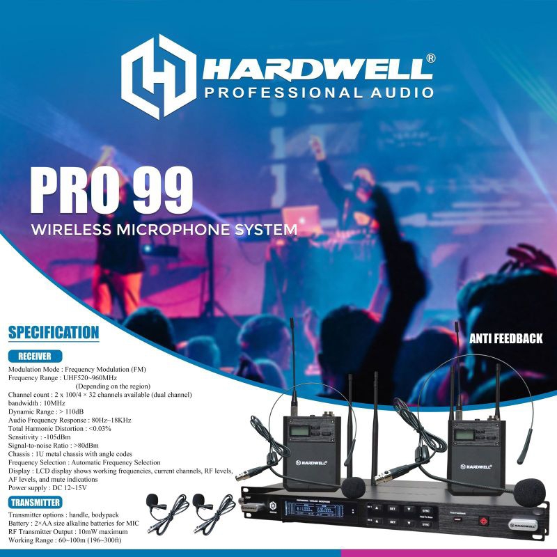mic wireless bando , clip on microphone wireless hardwwll pro-99