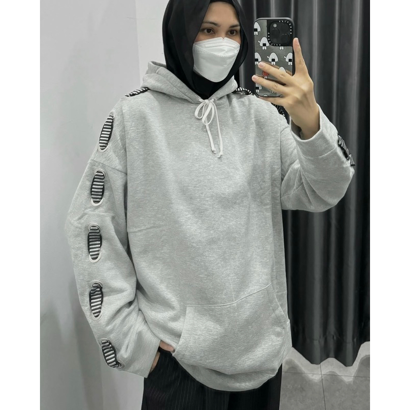 Rani Hatta oversized webbing sweater grey