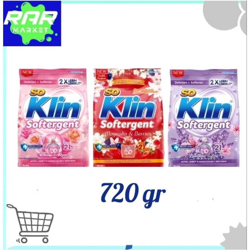 SOKLIN SOFTERGENT 720g/SABUN CUCI BUBUK SOKLIN