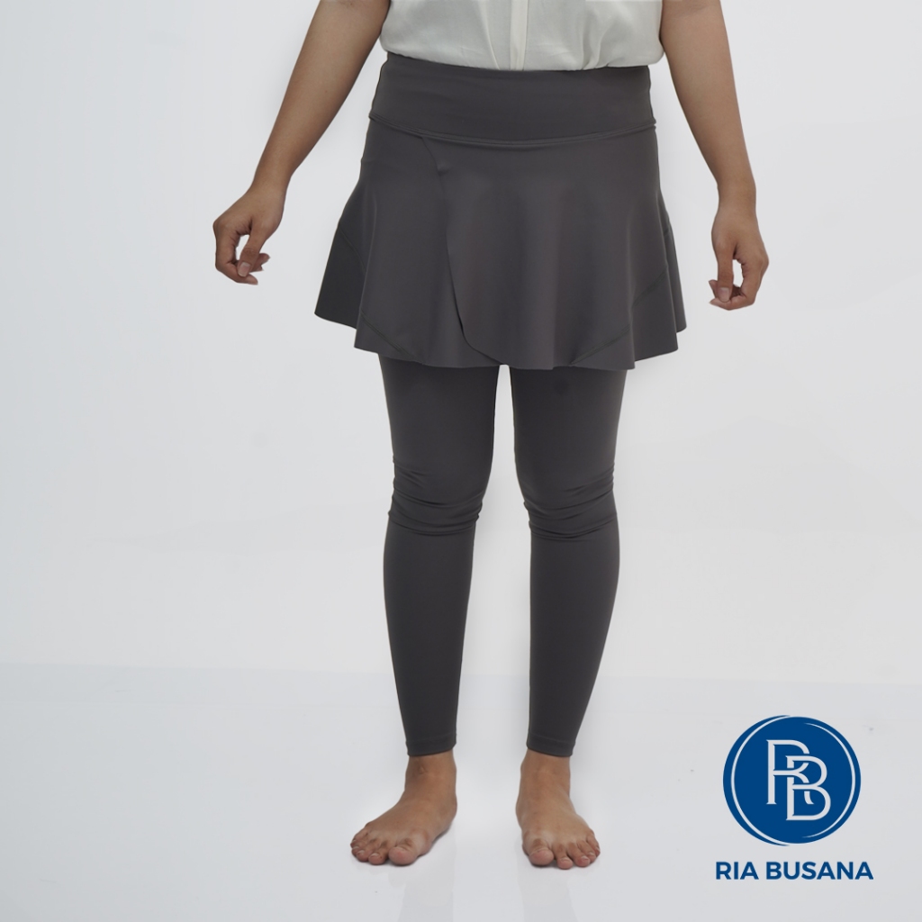 Ria Busana - Alfina - Celana Legging Olahraga Wanita Rok Polos Lycra Lari Senam Sepeda Art. LFAS0907