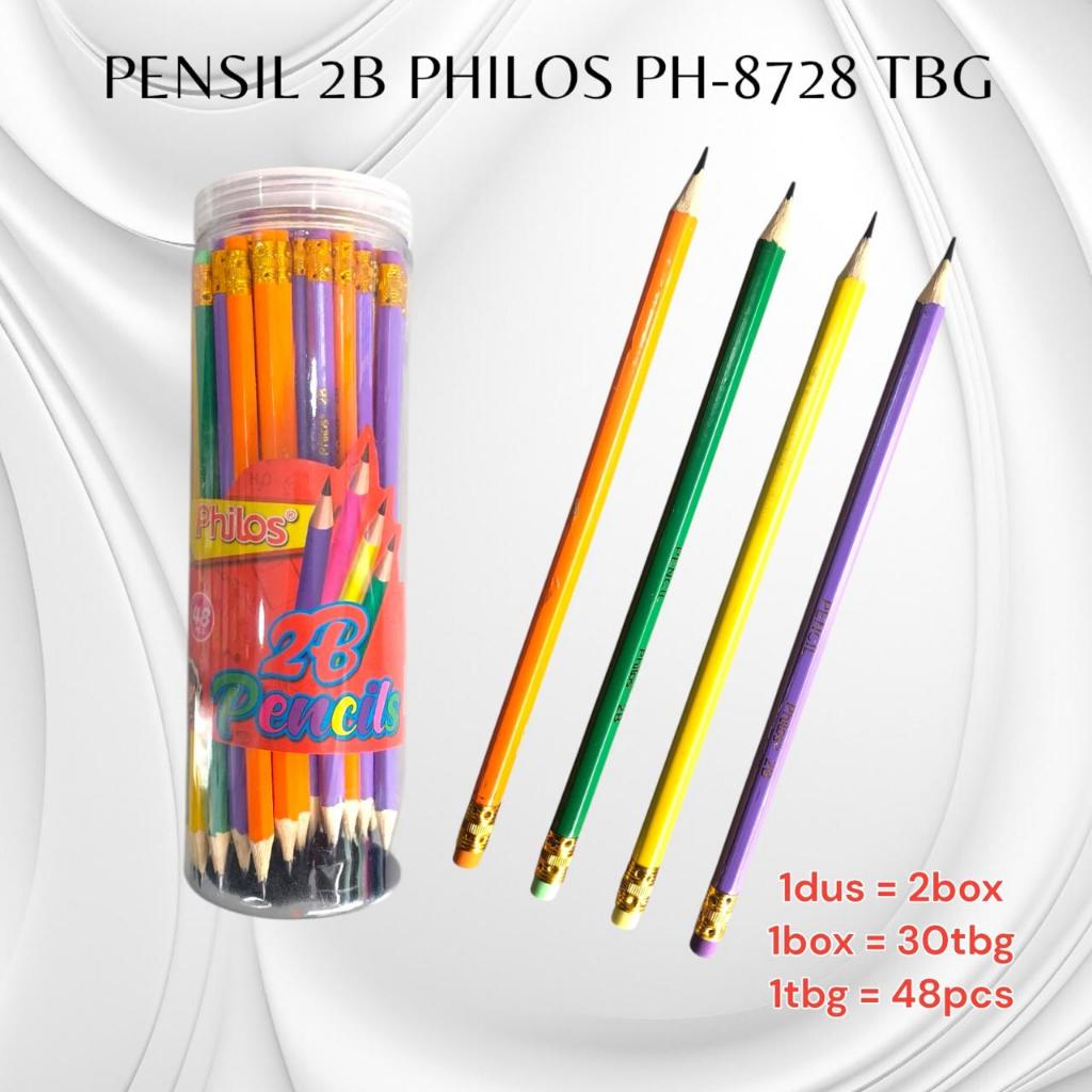 

Pensil 2b philoss ph 8728 tabung / pensil murah (1x50)