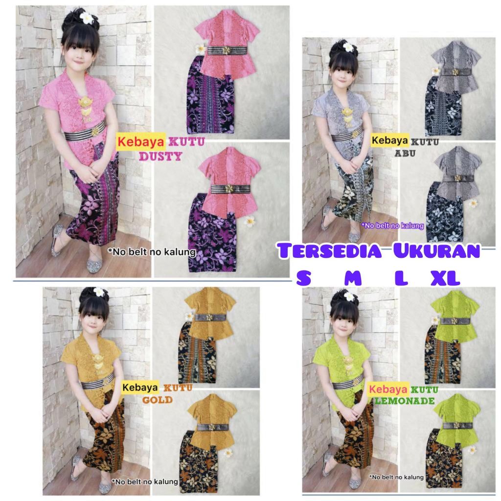 Set Kebaya Anak Perempuan Modern Baju Setelan Kebaya Anak Umur 5 sampai 15 Tahun Set Kebaya Anak Per