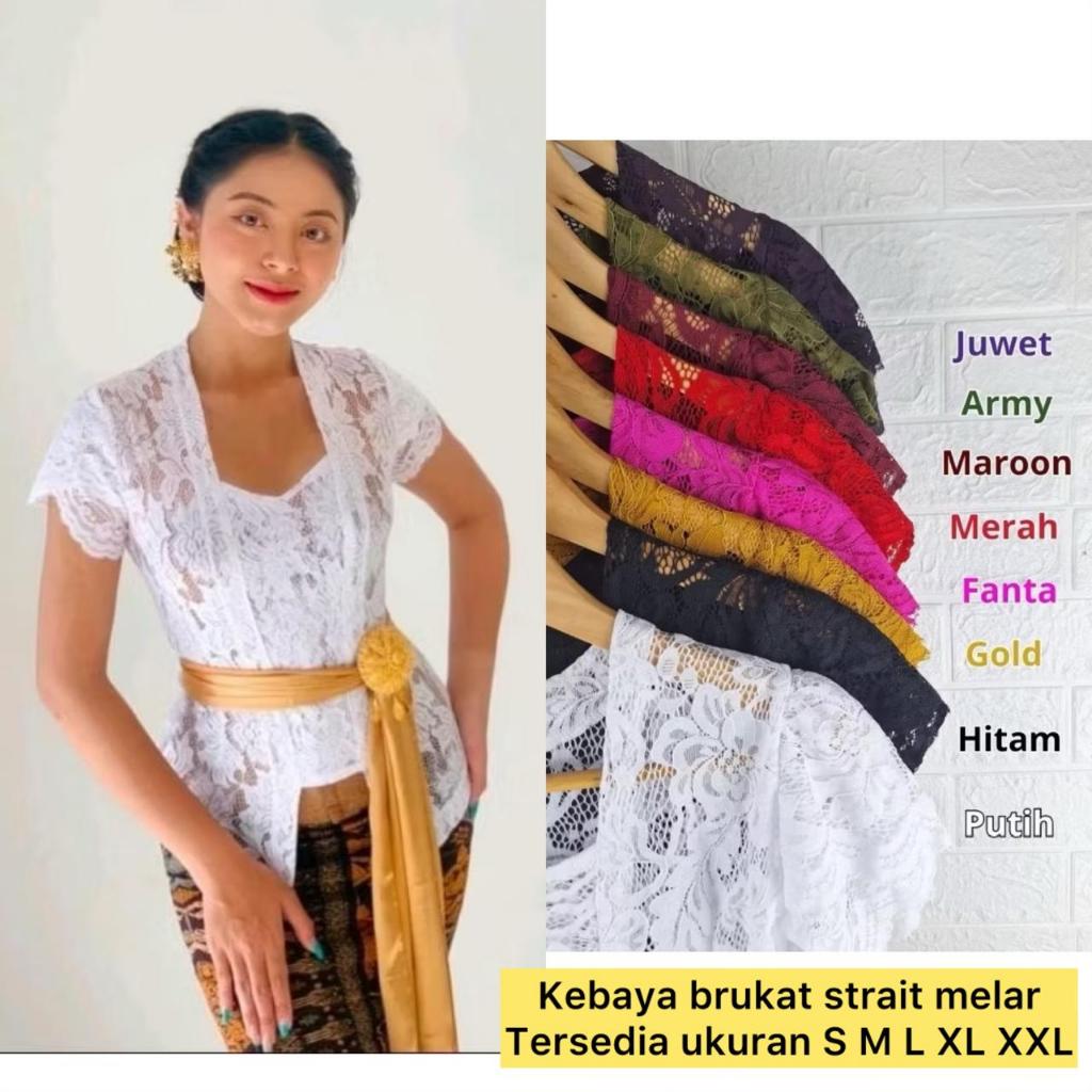 Kebaya Modern Brukat Bali Atasan Kebaya Brokat Kutu Baru Baju Pesta Kondangan Tradisional Etnik Adat