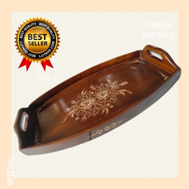 ⭐⭐⭐⭐⭐ NAMPAN / BAKI KAYU JATI UKIR CUKIT