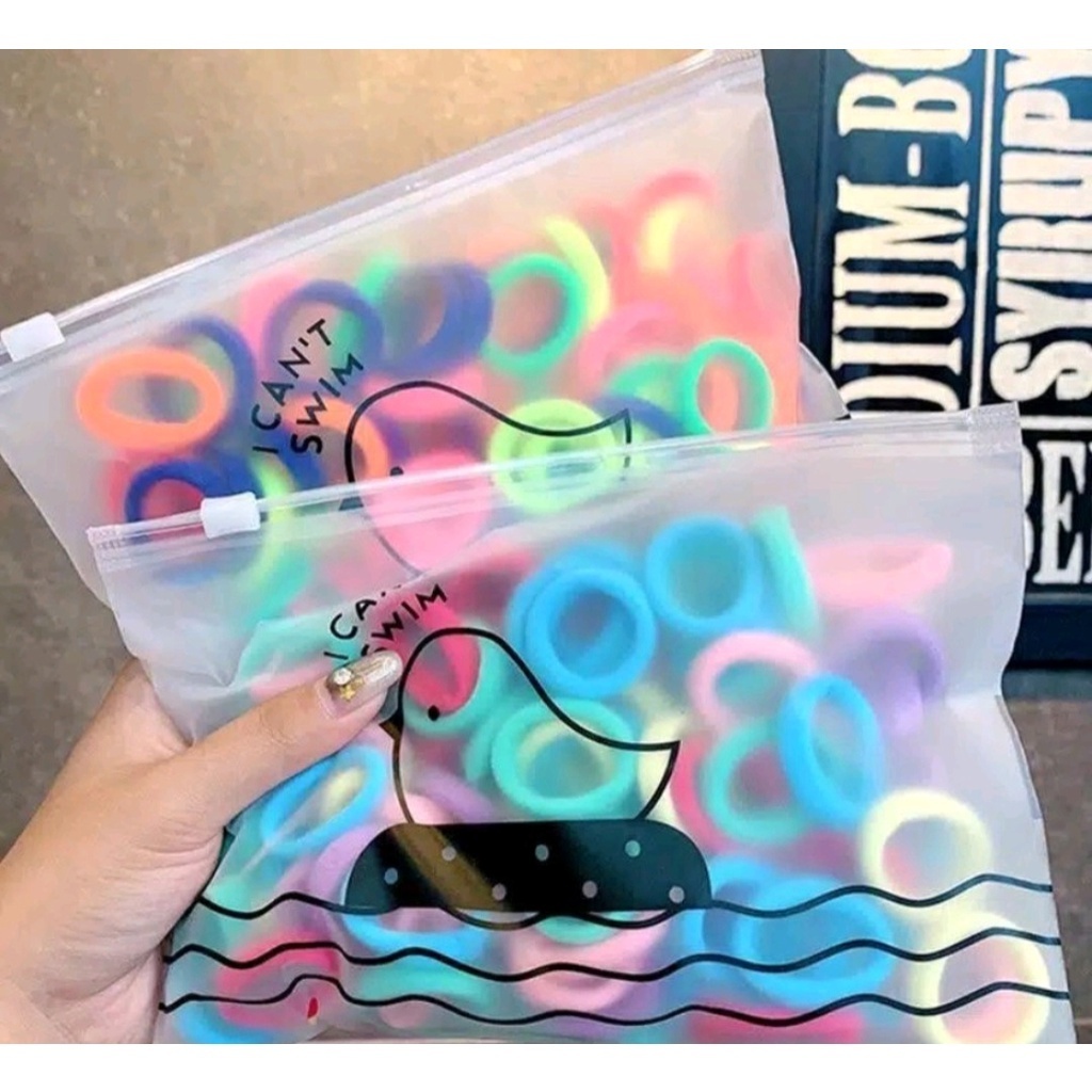 Karet ikat rambut 50pcs ikat rambut donat anak