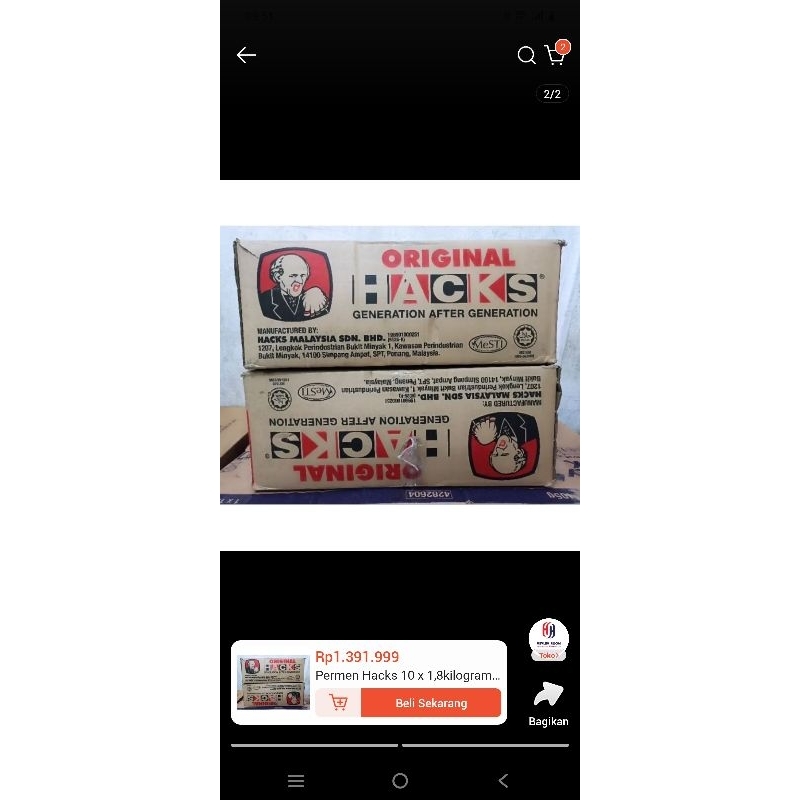 

permen hacks 1,8 kg