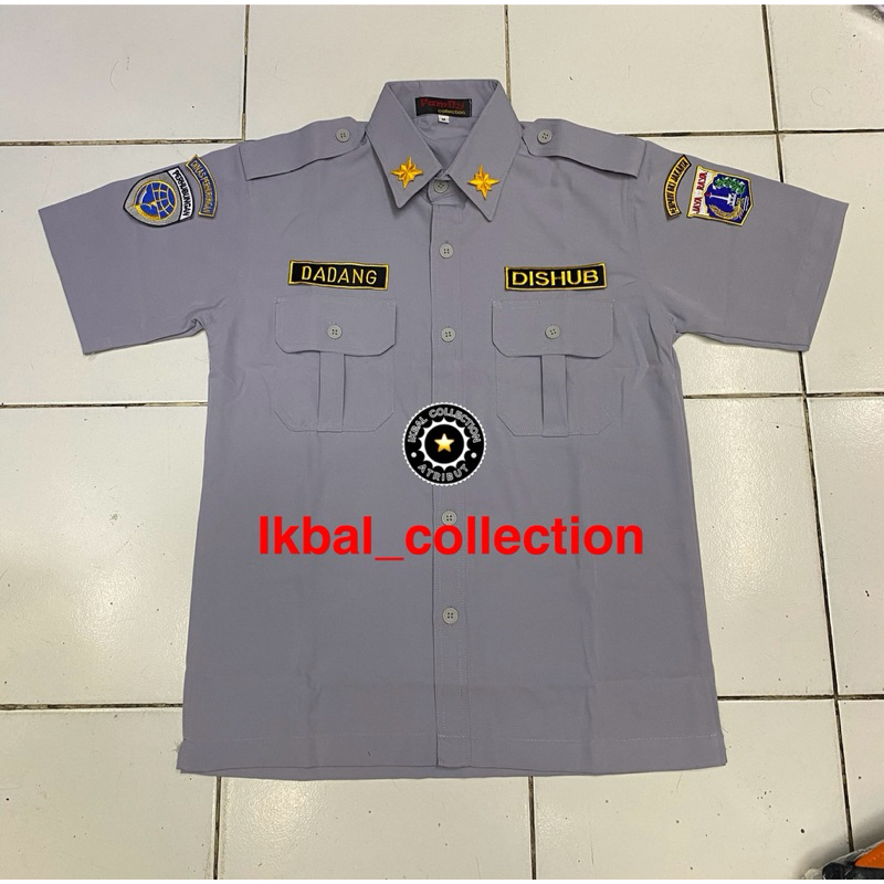 SERAGAM PDH ABU DISHUB PRIA (BAHAN GODIOGO/TXSAS) BAJU ABU DISHUB PRIA PENDEK / KEMEJA ABU DISHUB PE