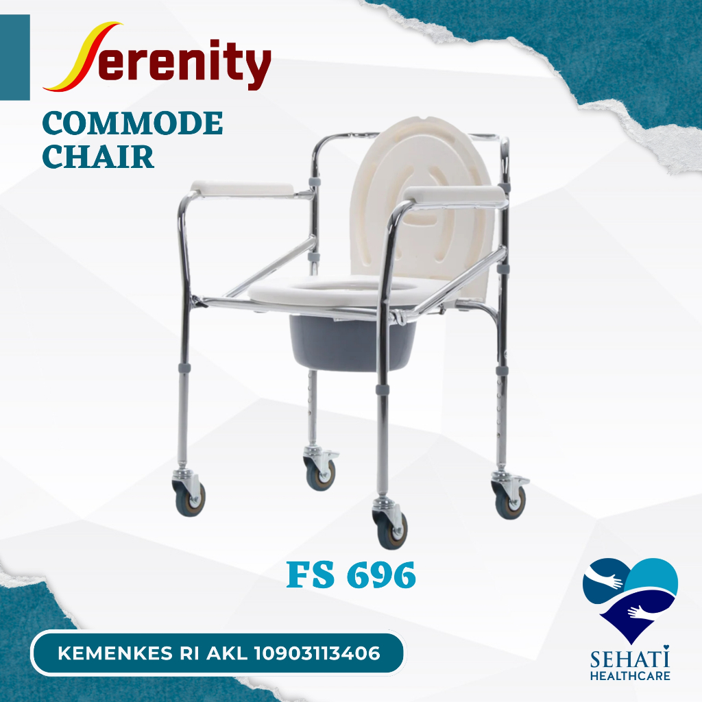 Serenity Kursi Commode Chair FS696 Toilet BAB Buang Air Besar Roda Medis Kesehatan