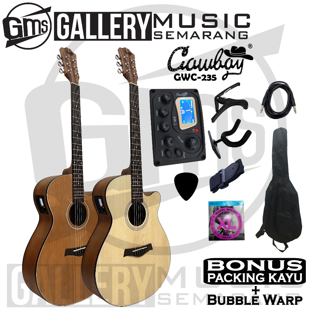 ORIGINAL Gitar Akustik Elektrik Import Merk Cowboy GWC-235 NA GWC 235NS