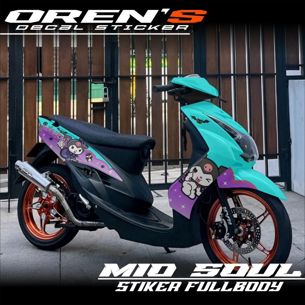 (COD) Decal Stiker Fullbody Mio Soul Karbu/Lama - Stiker Full Body Motor Mio Soul Motif Kuromi Lucu