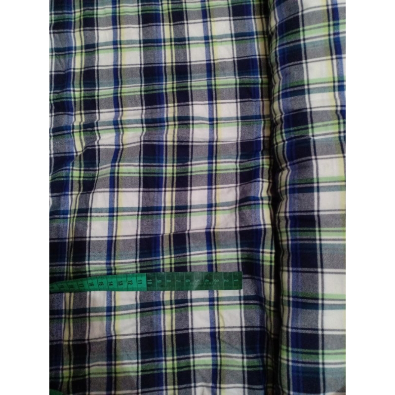KAIN KATUN FLANEL KOTAK BIRU HIJAU DASAR PUTIH (REQ PANJANG 50 CM = Rp19.000)