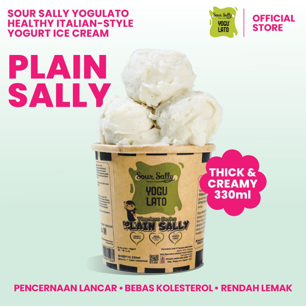 

Sour Sally Yogulato Plain Sally 330ml | Es Krim Yogurt Sehat