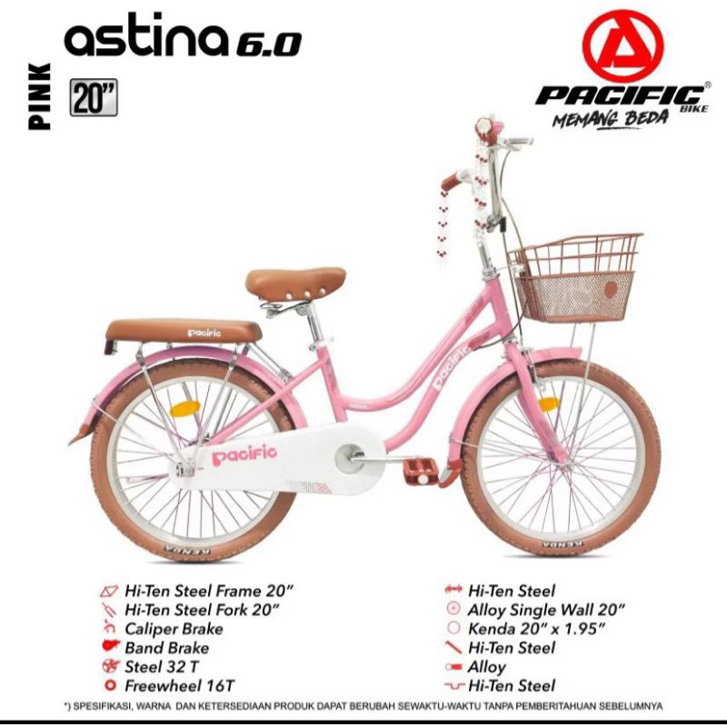 Sepeda Anak 20 Inch Pacific Mini Astina 6.0 + Keranjang