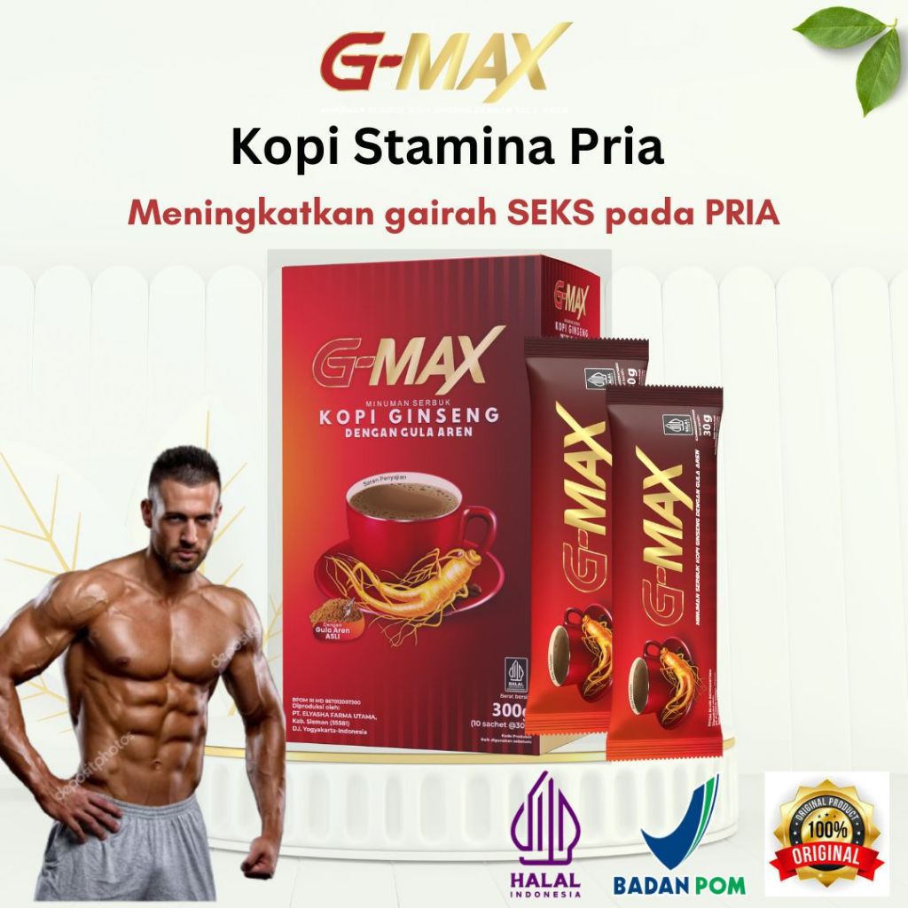 

G-MAX Kopi Stamina Pria dengan Ginseng Gula Aren Untuk Pria Kuat & Tahan Lama 100% ORI BPOM & Halal