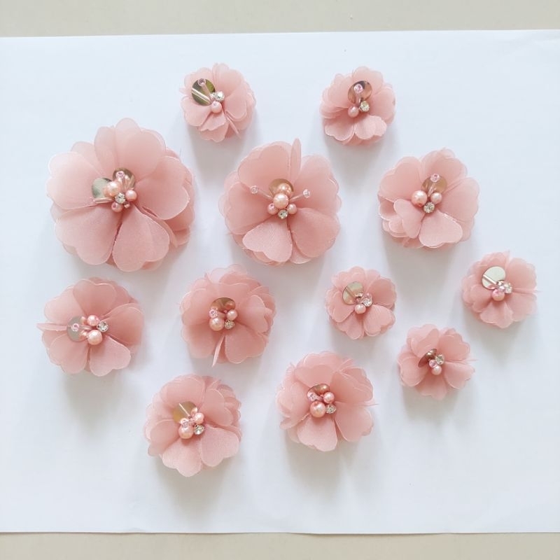 Buttercup Organza Flower / Aplikasi Bunga Organza 3D / Bunga Kebaya Brukat Selendang / Bunga Kain / 