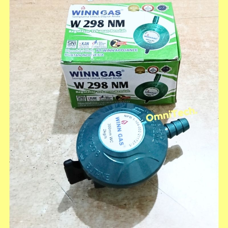 "SNI" Regulator Kepala Tabung Gas Kompor LPG Elpiji 3kg & 12kg Winn Gas W 298 NM Tekanan Rendah