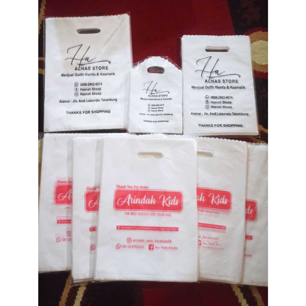 

Sablon Plastik Custom, Cetak Plastik 15X22 & 20x30